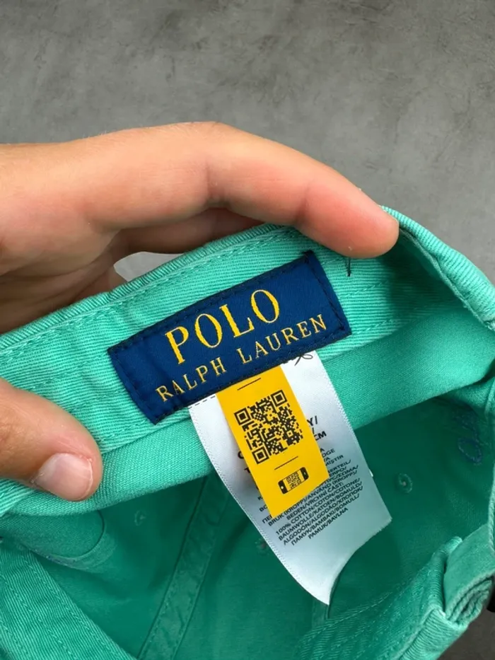 Casquette Ralph Lauren Verte Turquoise Logo Brodé Neuve - photo numéro 8