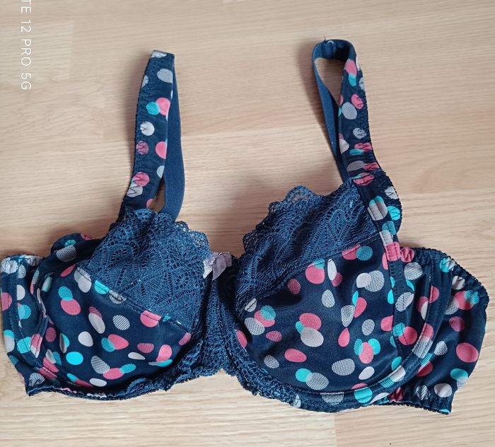 Soutien-gorge bleu marine à motifs Bcp sélection 95C (95 C) - photo numéro 3
