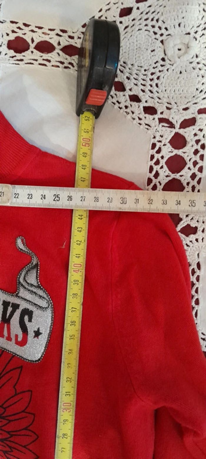 Sweat-shirt rouge T 36 - photo numéro 6