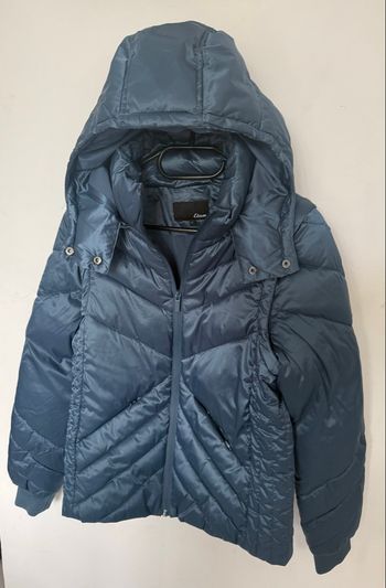 Blouson doudoune légère 2 en 1 T S Etam capuche détachable  bleu canard
