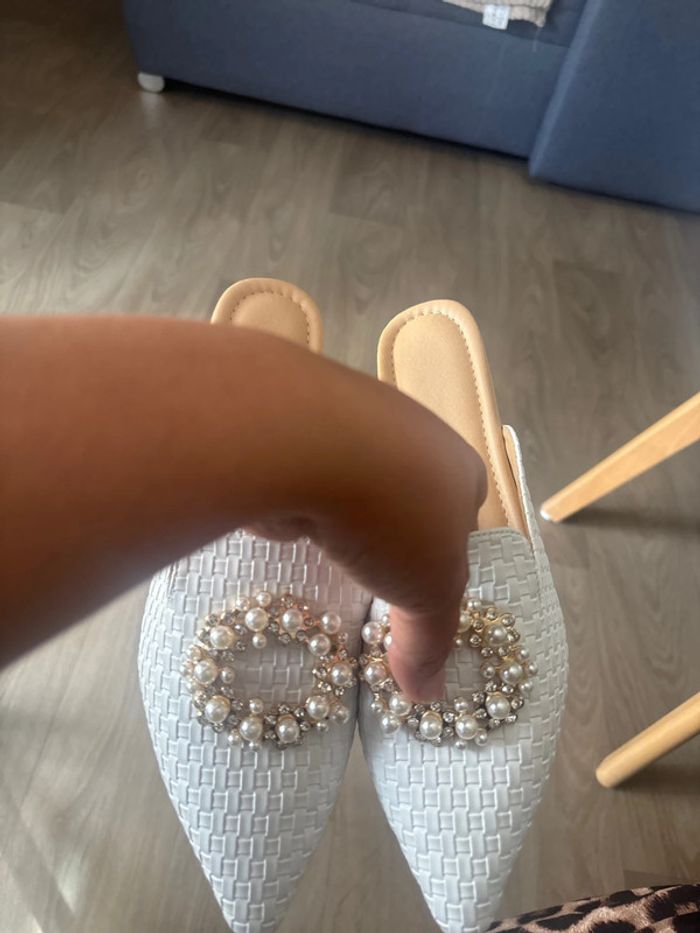Chaussures blanches perles et strass t41 - photo numéro 10