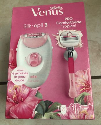 Coffret Epilateur Gillette Venus Silk epil 3 + rasoir Gillette venus confortglide neuf dans Emballage