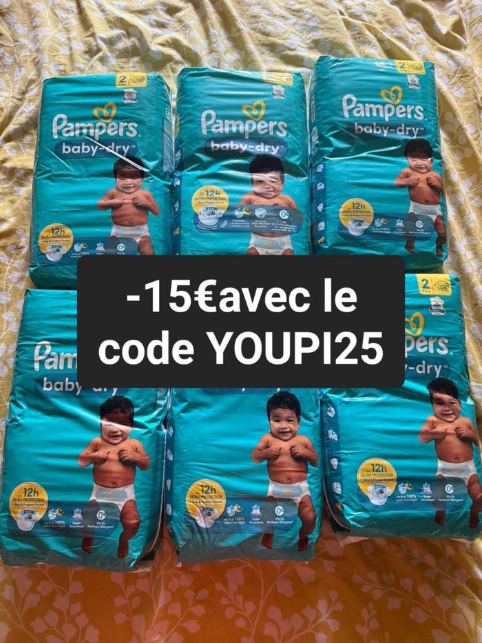 Six pack de couches Pampers taille 2 normal