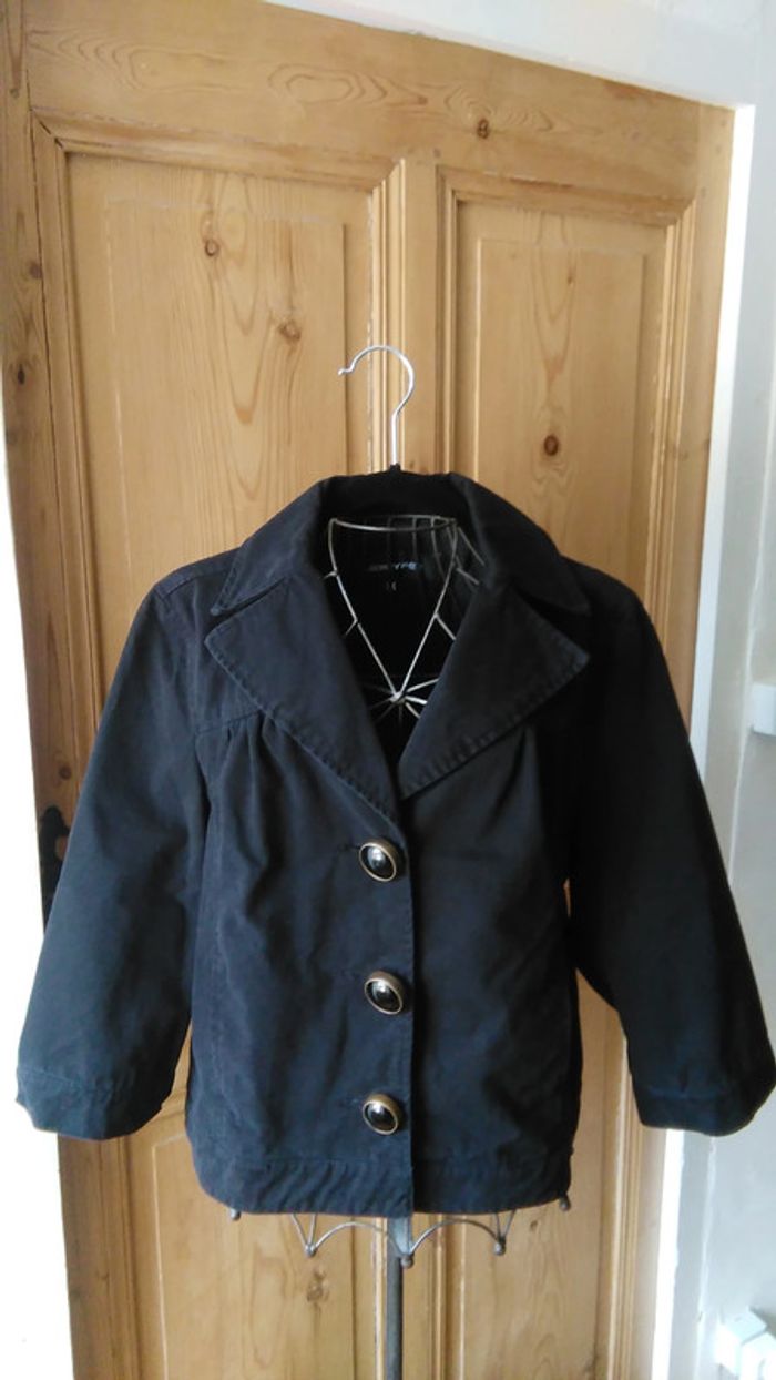 Veste jean noir manche 3/4 Jennyfer