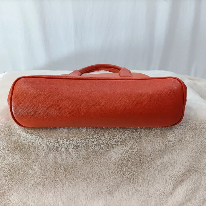 Sac à main et portefeuille orange assortis avec doublure beige compartimentée S034 - photo numéro 5