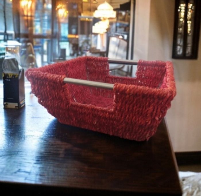 Panier bordeaux et métal - photo numéro 4