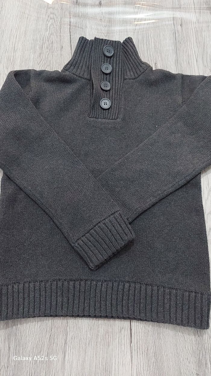 Pull col double style camionneur chaud 8 ans