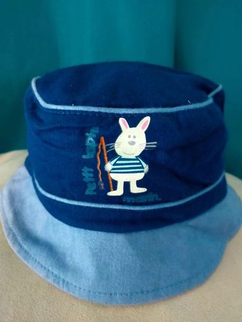 Bob bébé bleu marine & ciel – Petit lapin marin – Taille 48 cm