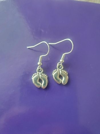 boucles d'oreilles pied nourrisson bébé grossesse