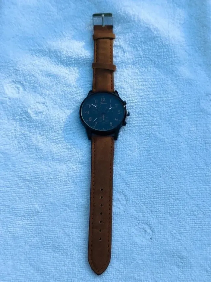 Montre brun, noir, orange, style jazzy - photo numéro 3