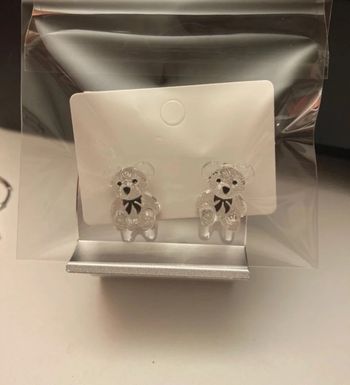 Boucles d’oreilles transparentes Ourson en résine