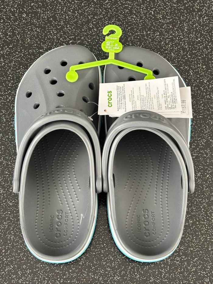 Crocs gris, blanc et bleu neuves 38-39 - photo numéro 4