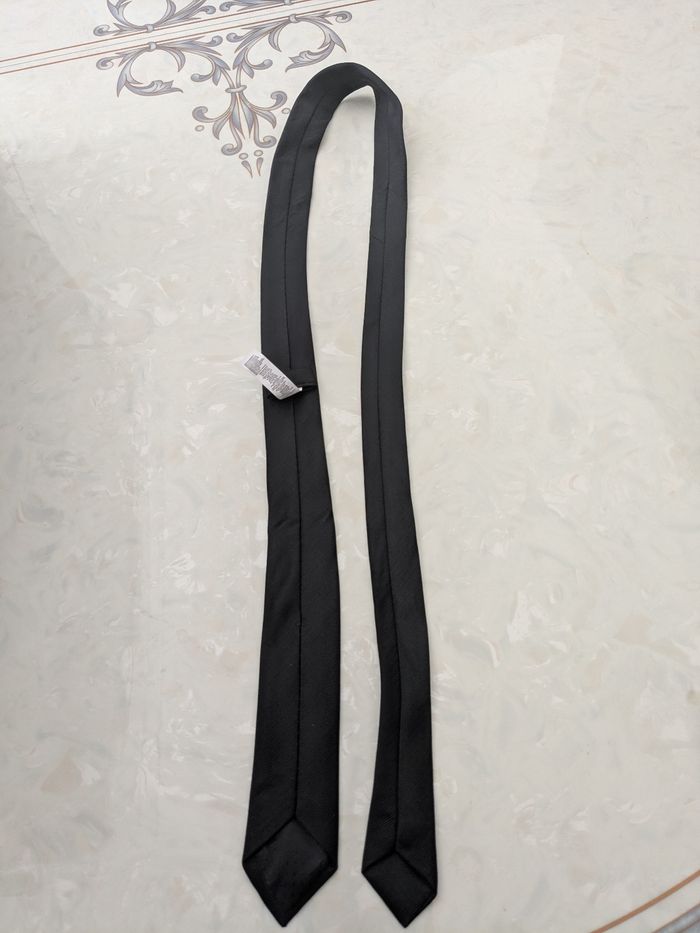 Cravate noir slim. Taille 115 cm - photo numéro 5