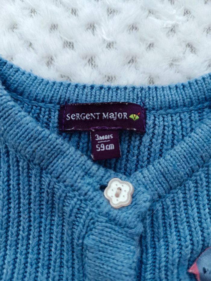 🔸Gilet Fille Sergent Major Bleu 3 Mois🔸 - photo numéro 5