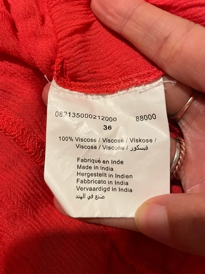 Chemisier blouse Rouge Creeks - Taille 36 - Détails Dentelle - photo numéro 7