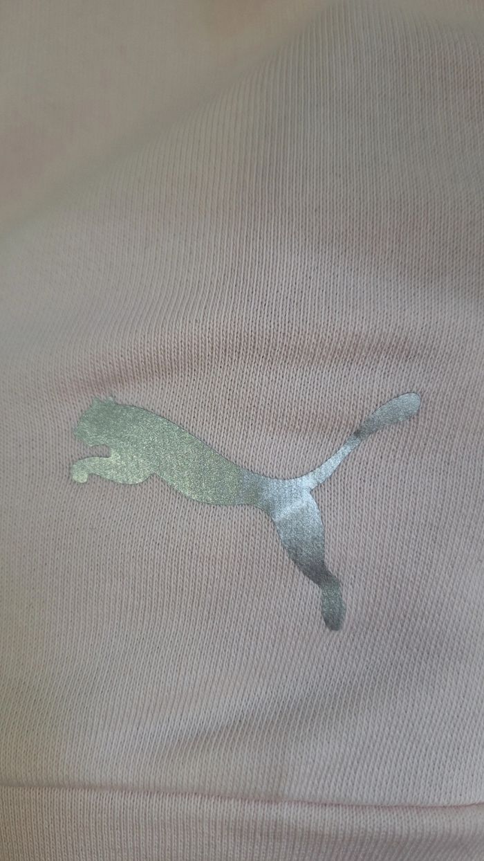 Sweat Puma rose logo argenté – Taille L - photo numéro 2