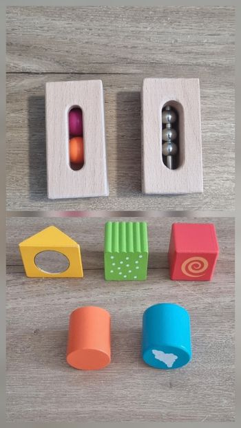 Lot cubes sensoriels en bois