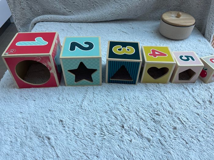 Pyramide de cube en bois multicolore - Janod - photo numéro 6