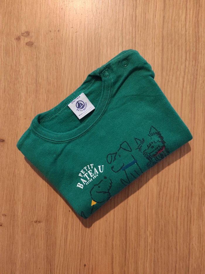Tee-shirt ML Petit Bateau 12 mois - photo numéro 4