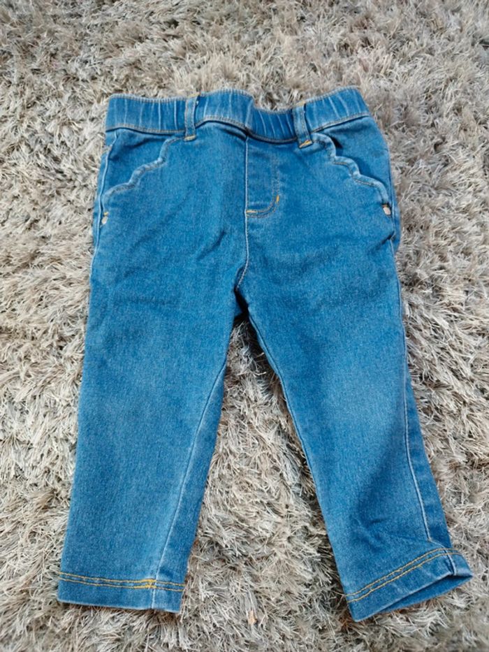 Joli pantalon en jean élastique sergent major 6 mois fille