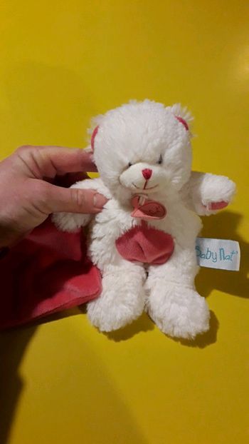 Doudou blanc rose
