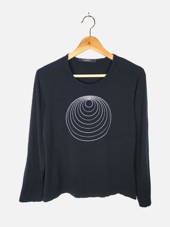 Caroll Blouse noir à manche longue motif géométrique Taille 44