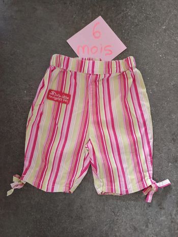 Pantacourt rayé 6 mois