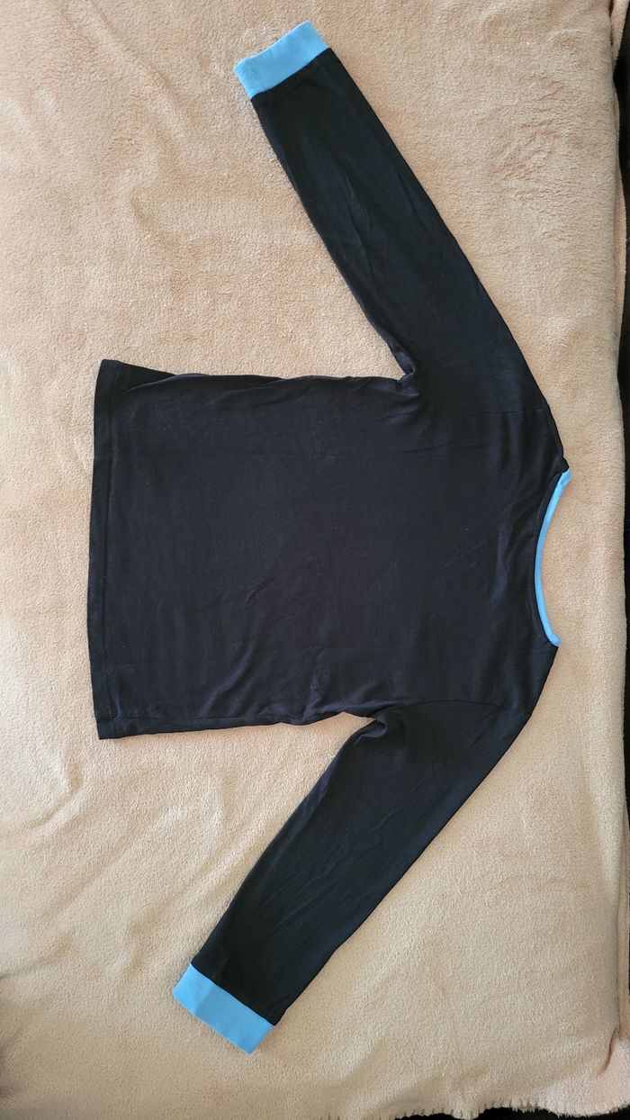 Pyjama à manches longues noir et bleu 8 ans - photo numéro 5