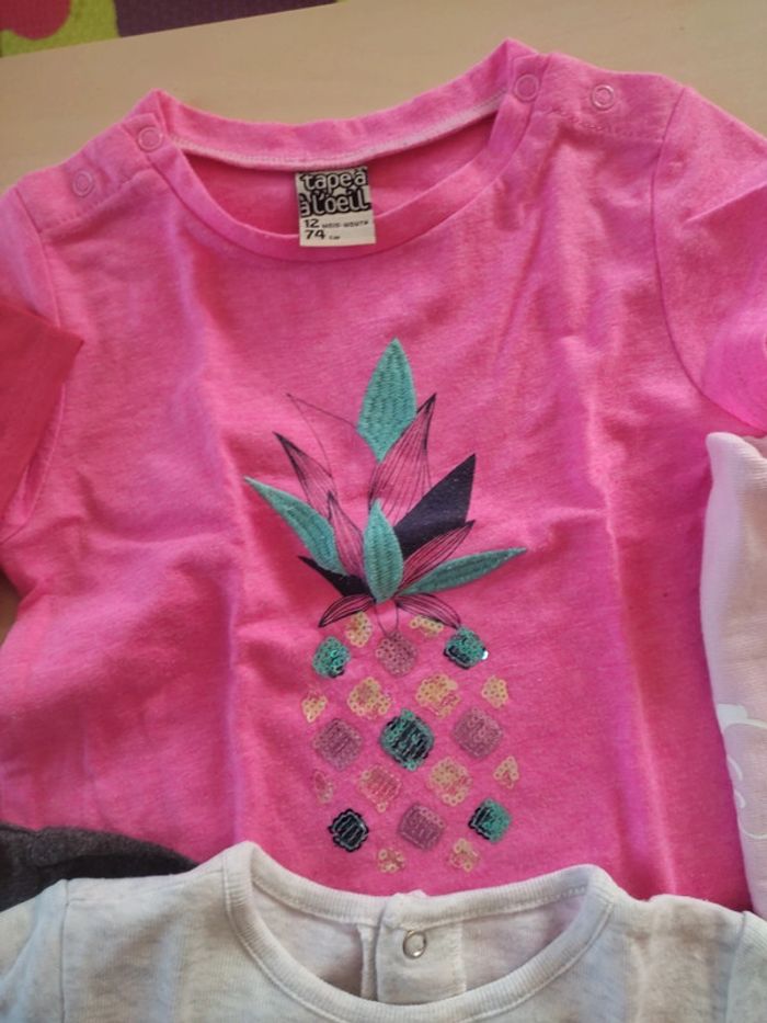 Lot de t shirt 12 mois + un body manche courte - photo numéro 5