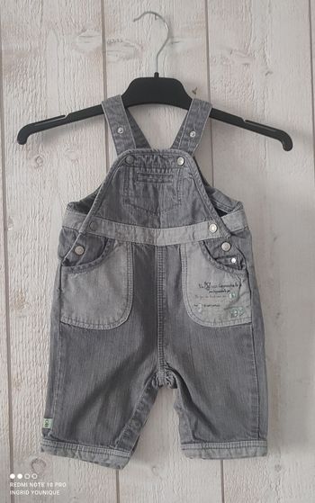 Salopette en jeans grise obaïbi taille 1 mois