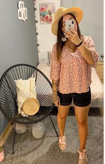 Short taille haute en jeans