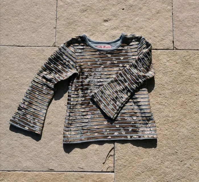 Tee-shirt Lila rose 4 ans fleuri