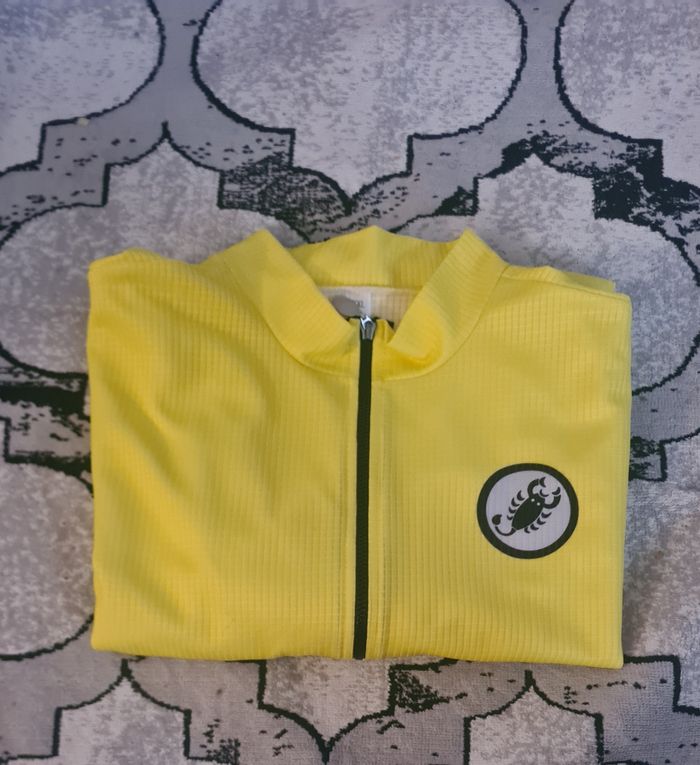 Maillot de cyclisme Castelli jaune – Taille XXL – Made in Italy