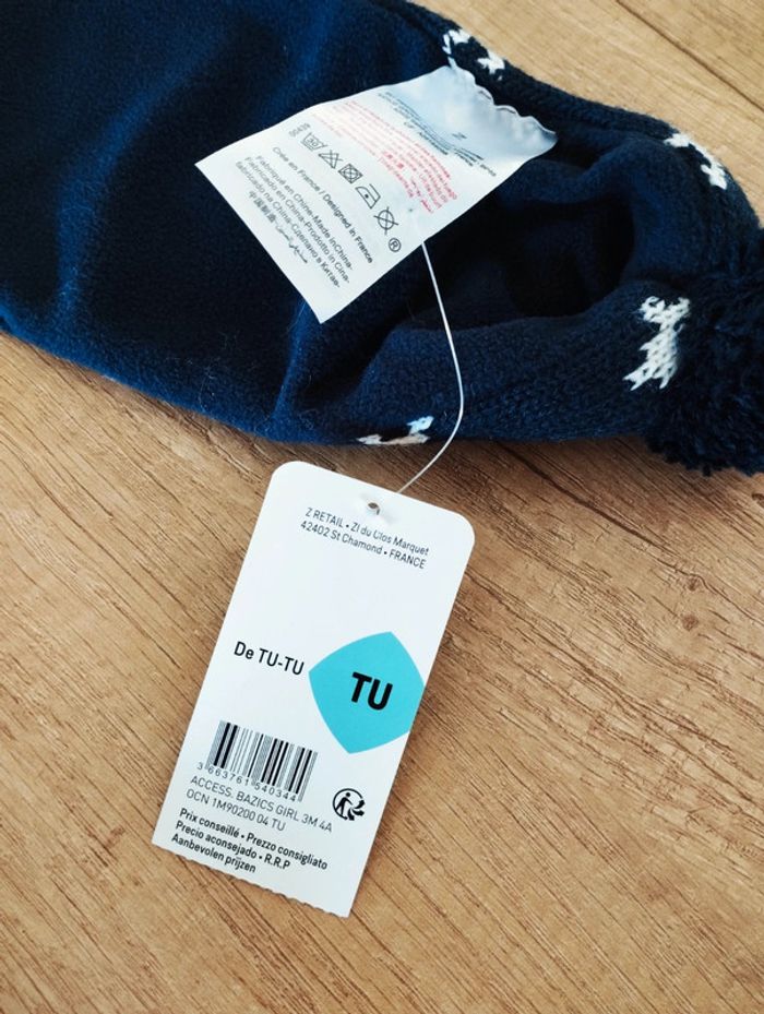 Écharpe garçon chaude bleue marine polaire étoiles TU Z'Génération - photo numéro 4