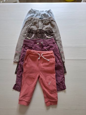 Lot de 5 pantalons filles 6/9 mois 67 cm 
