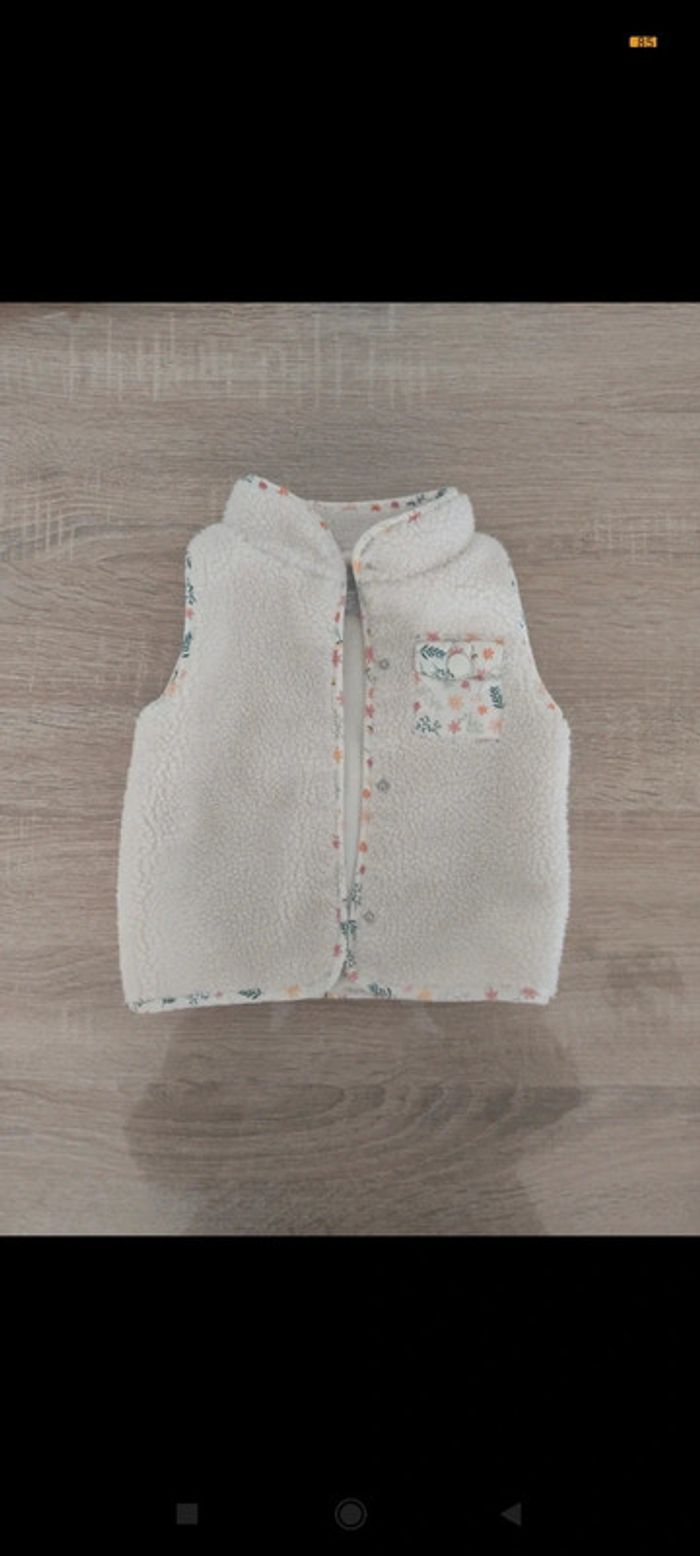 Gilet sans manches "moumoute" fille