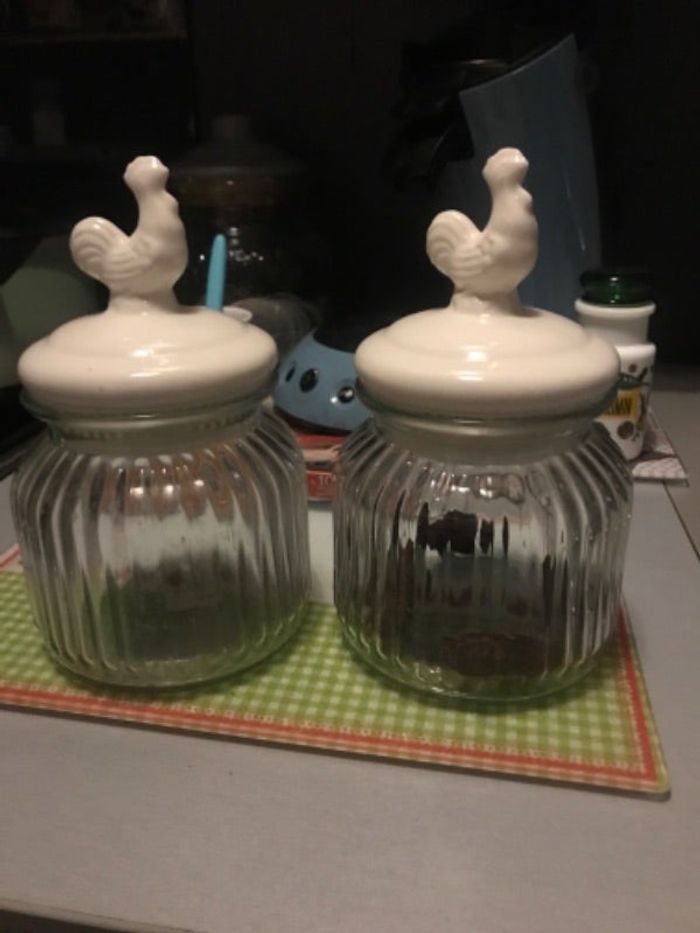 Lot de 2 pots en verre
