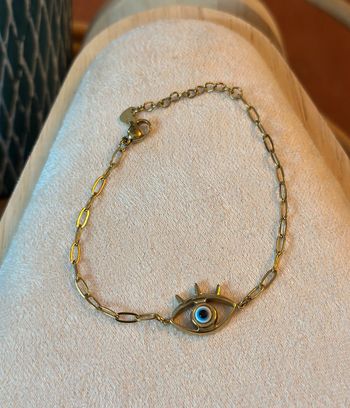 Bracelet œil protecteur doré – Acier inoxydable – Chaîne à maillons – Neu