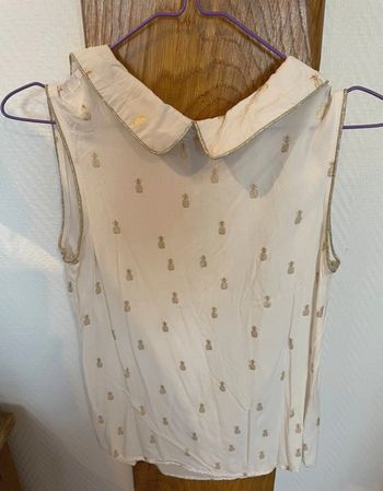 Haut débardeur M blanc et doré