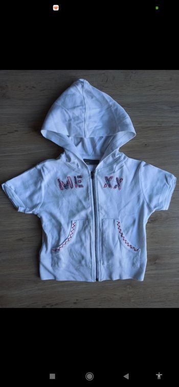 gilet blanc zippé à manches courtes avec poches et capuche MEXX 5 ans 6 ans