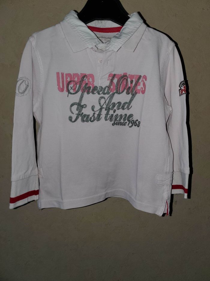 t-shirt polo rose pâle manches longues garçon 4 ans - photo numéro 2