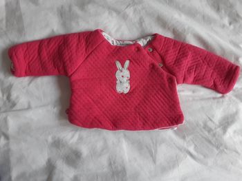 Gilet obaibi naissance rose foncé coton/polyester doublé