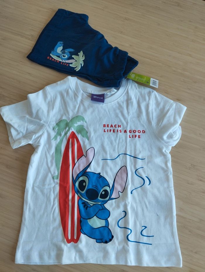 Ensemble short + maillot stitch Disney - neuf avec étiquette mixte 98/104cm