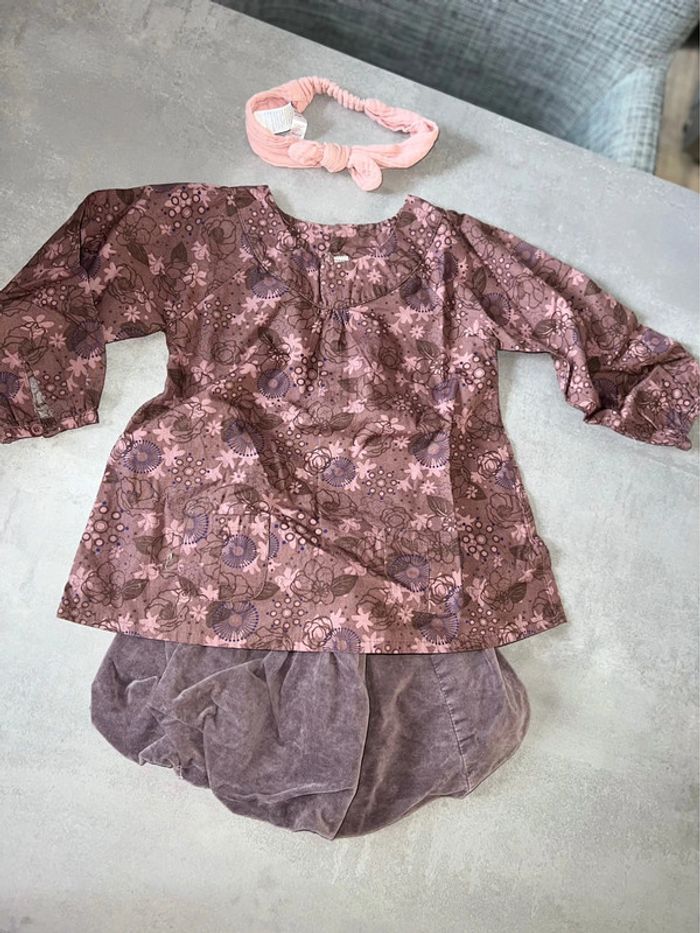 Ensemble kiabi tape à l’œil vertbaudet 18 - 24 mois jupe blouse bandeau