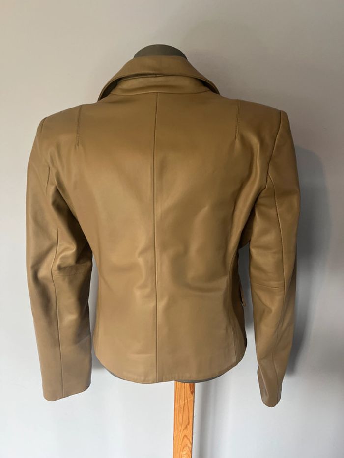 Veste cuir taupe Giorgio & Mario taille 40 - photo numéro 5