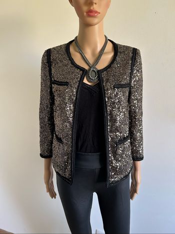 Veste dorée et noire en sequins An’ge taille 1 jamais portée