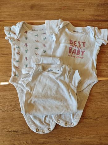 Lots de 3 bodies bébé fille 3 mois