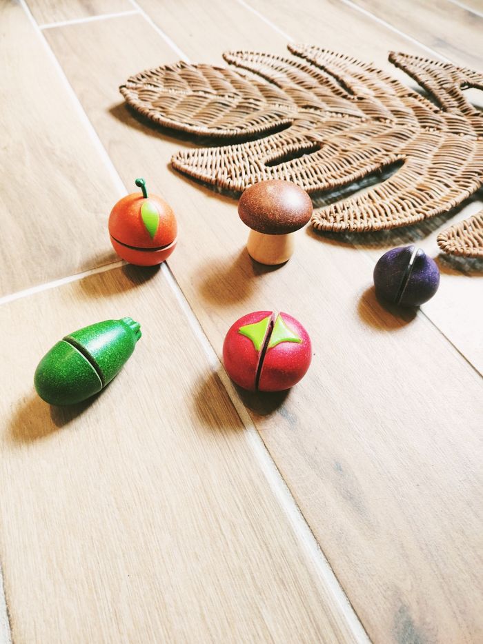 🍄Dinette divers aliments légumes et fruits à scratch en bois marque Nature et découvertes - photo numéro 2