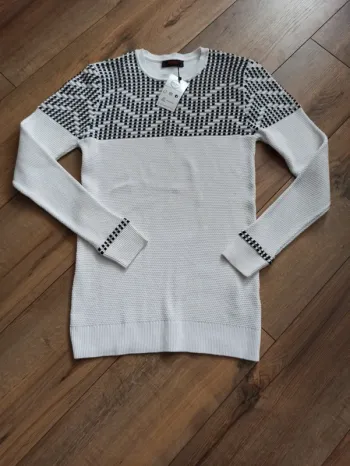 Pull blanc homme manches longues M