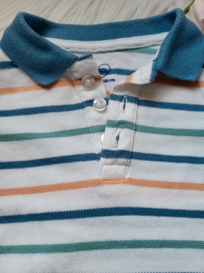 Polo rayé manches longues 6mois mots d'enfant - photo numéro 2